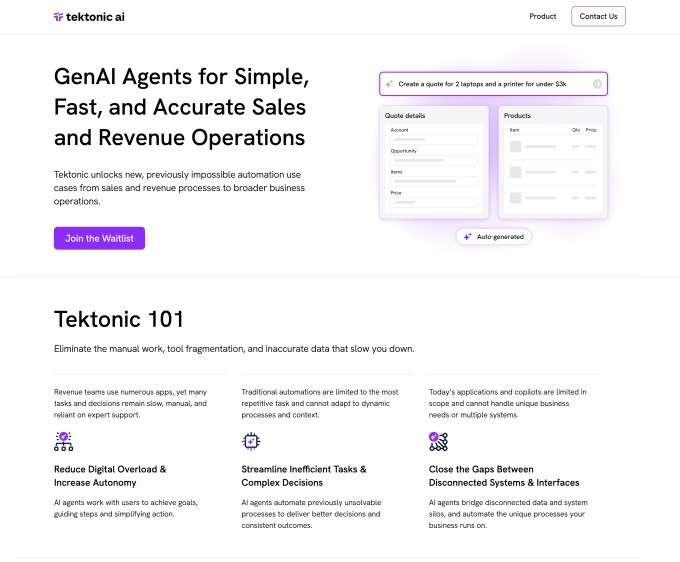 Tektonic 结合生成式人工智能与传统方法推动业务自动化 Tektonic 结合生成式人工智能与传统方法推动业务自动化