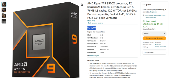 AMD Ryzen 9 9900X CPU