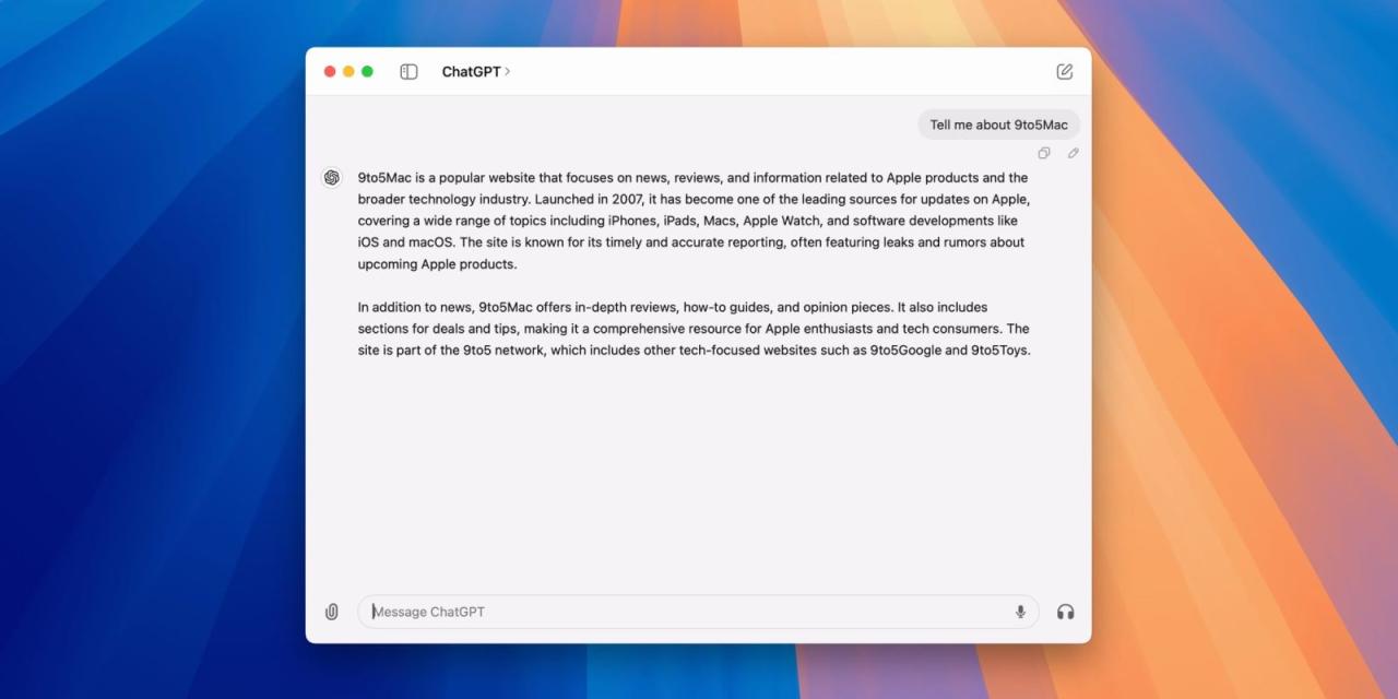 图 1：适用于 macOS 的 ChatGPT 应用