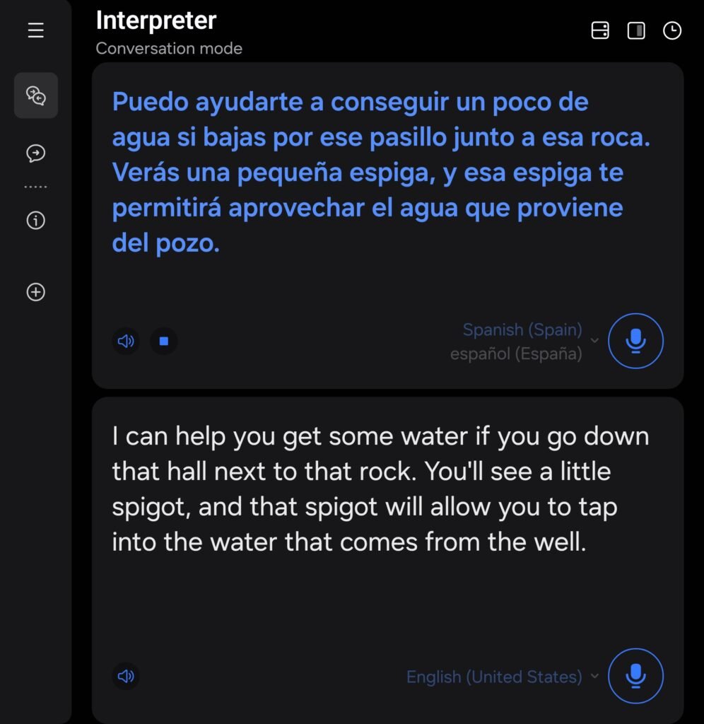 图片 3：Galaxy AI 的实时翻译器模式在 Z Fold 6 上的截图