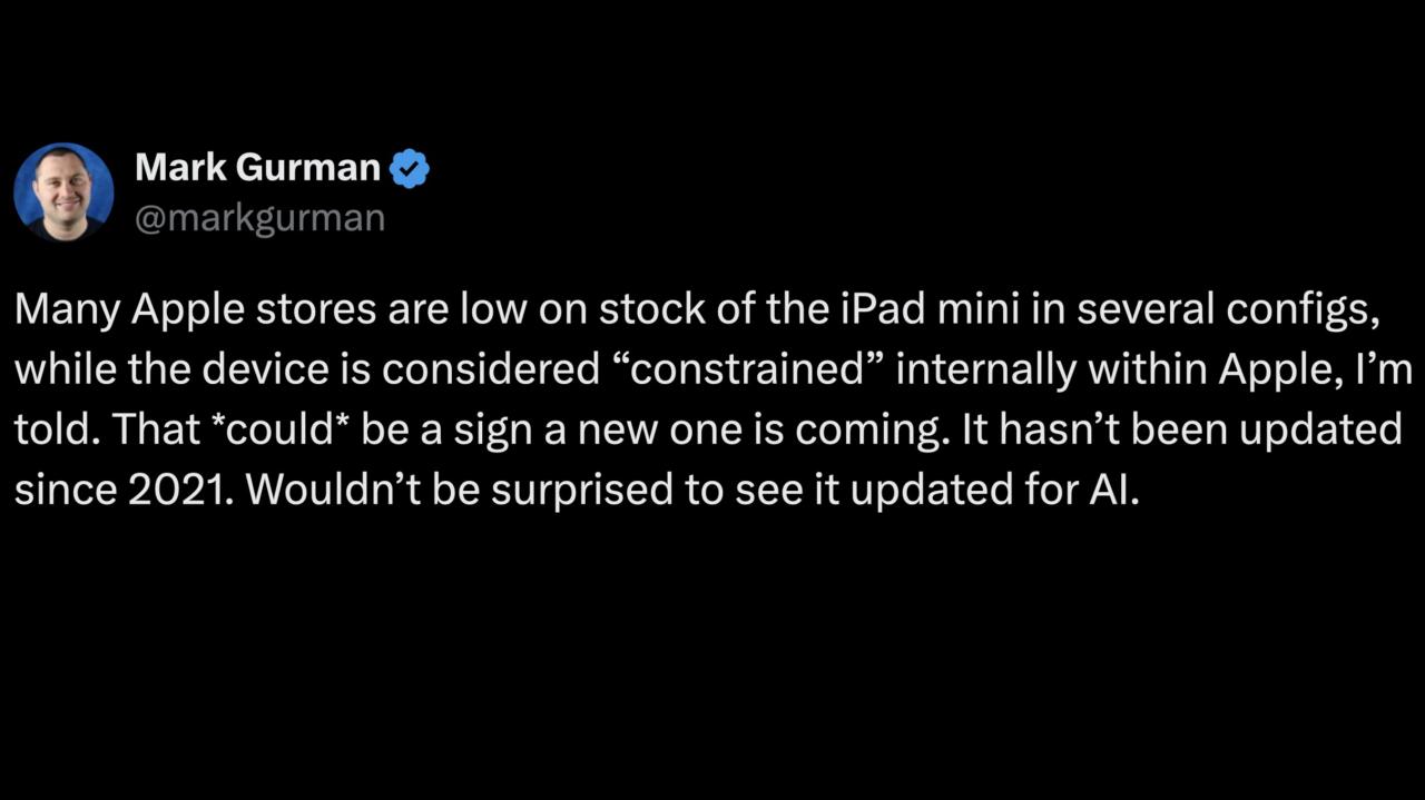 苹果即将发布新款 iPad Mini 7 和 iPad 11 苹果即将发布新款 iPad Mini 7 和 iPad 11