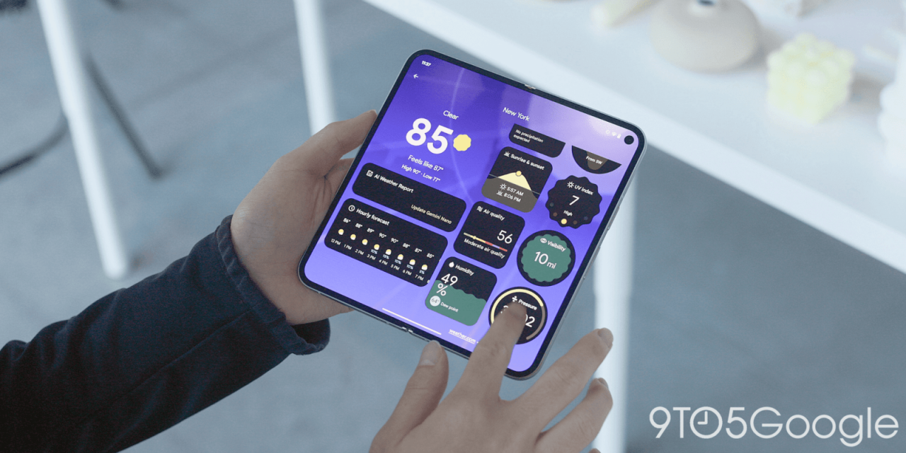 Pixel Weather App on Tablet