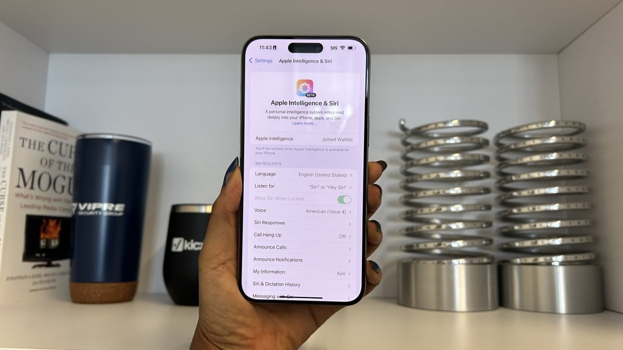 iPhone 15 Pro Max 上的 Apple Intelligence 选项