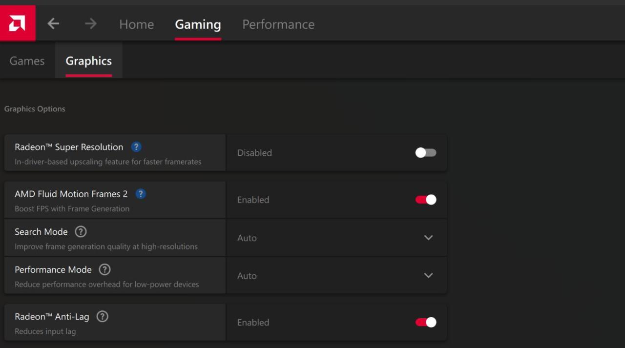 AMD Ryzen AI 300 AFMF 2 Fluid Motion Frames 2 VGM Variable Graphics Memory Support