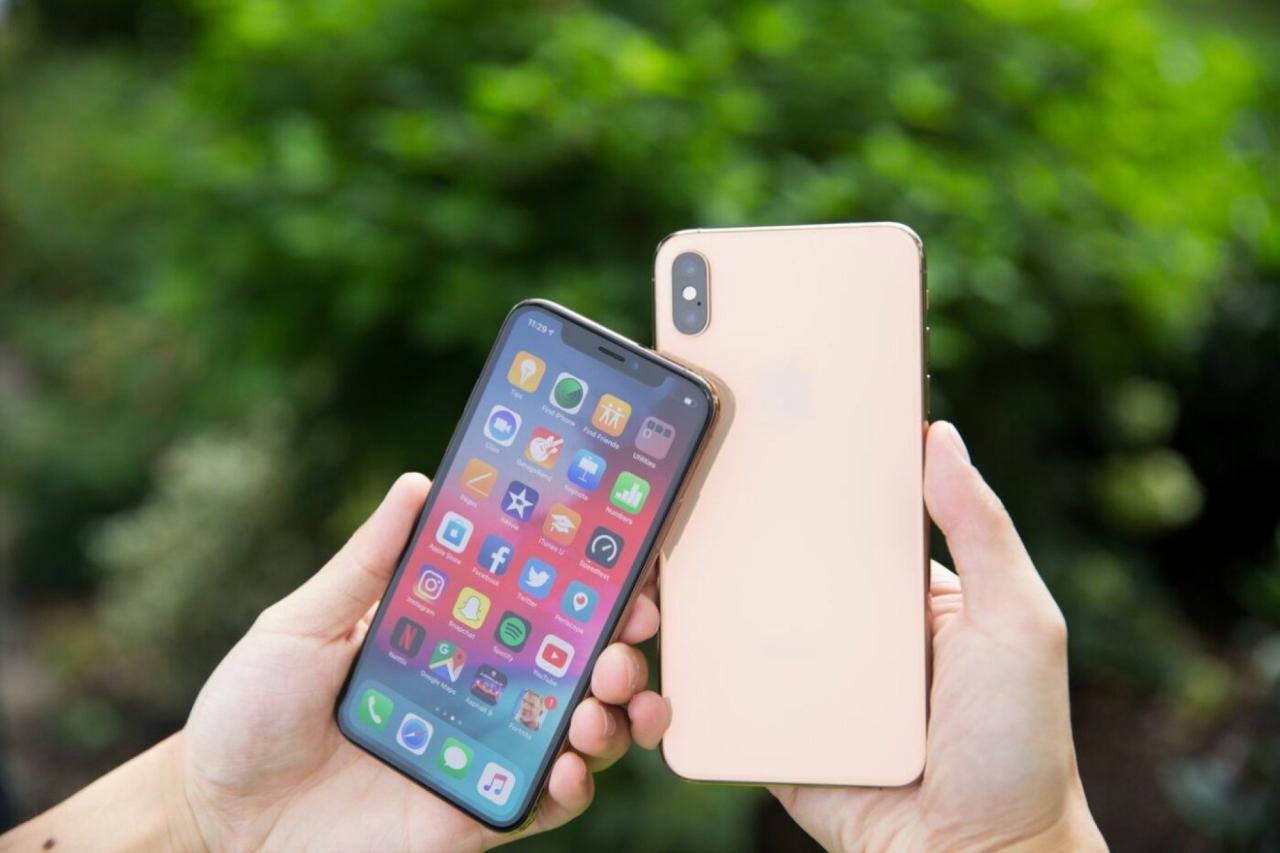 有人手持 iPhone XS 和 iPhone XS Max