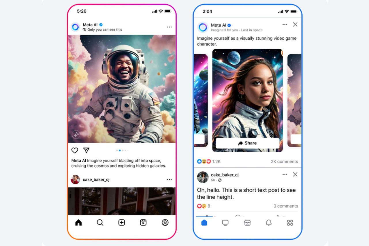 Meta 将 AI 生成图像引入 Facebook 和 Instagram 信息流 Meta 将 AI 生成图像引入 Facebook 和 Instagram 信息流