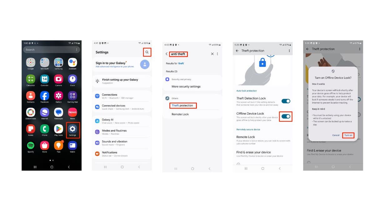 图片 4：启用离线锁定步骤示例