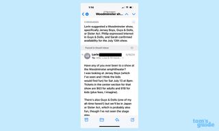 由 Apple Intelligence 创建的电子邮件链摘要