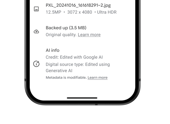 Google Photos 新增 AI 编辑披露,但初次查看仍不明显 Google Photos 新增 AI 编辑披露,但初次查看仍不明显