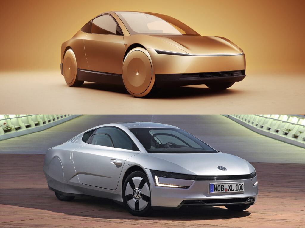 Tesla Cybercab 和 VW XL1 的照明单元设计