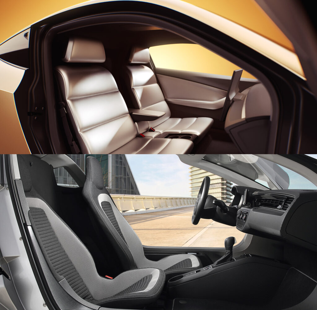 Tesla Cybercab 和 VW XL1 的双座舱设计