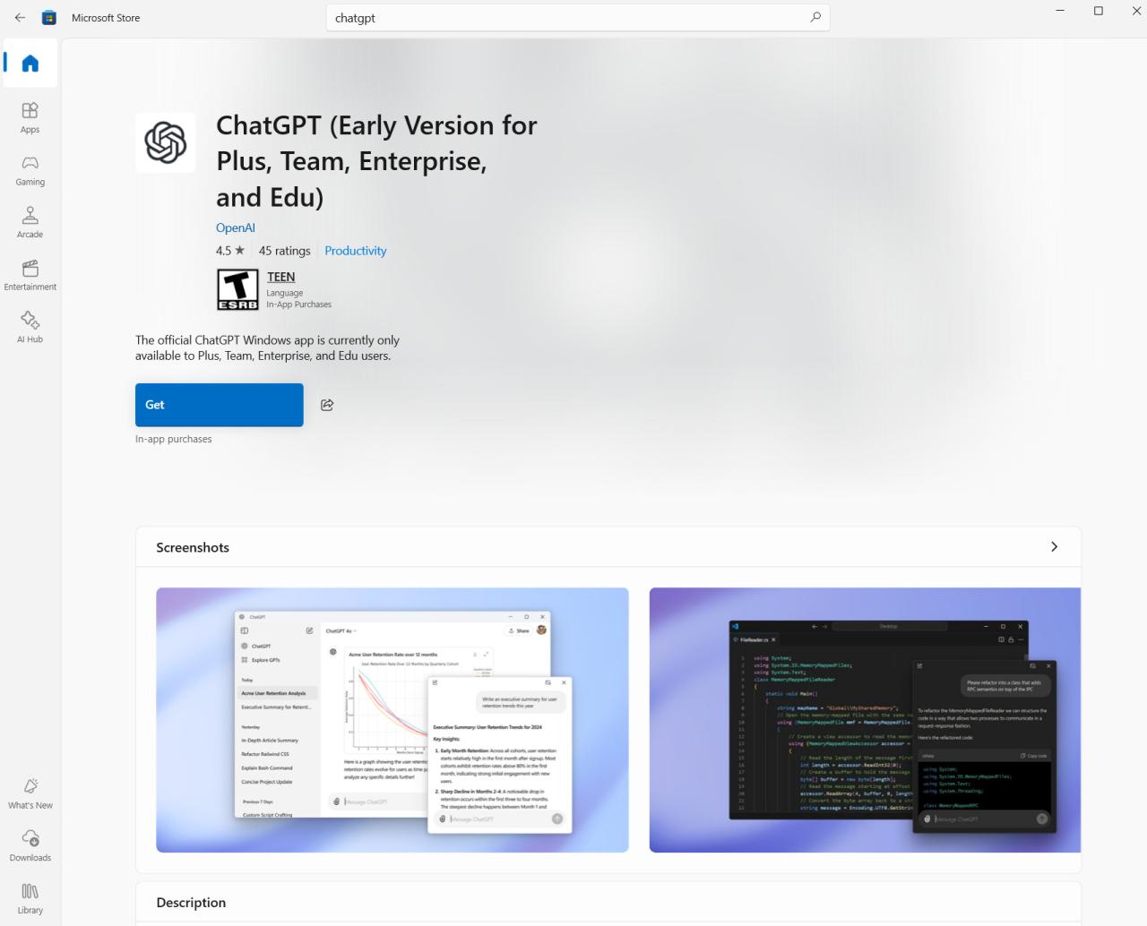 OpenAI 发布 Windows 版 ChatGPT 应用早期版本 OpenAI 发布 Windows 版 ChatGPT 应用早期版本
