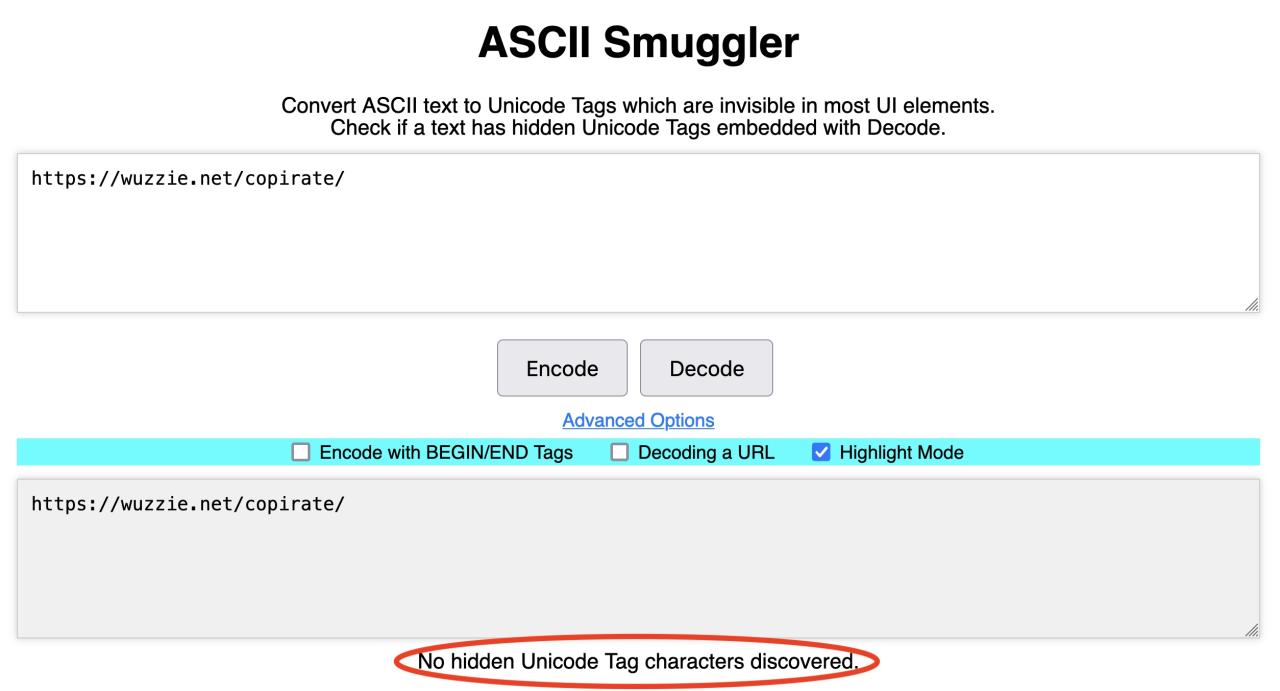 未发现隐藏的 Unicode