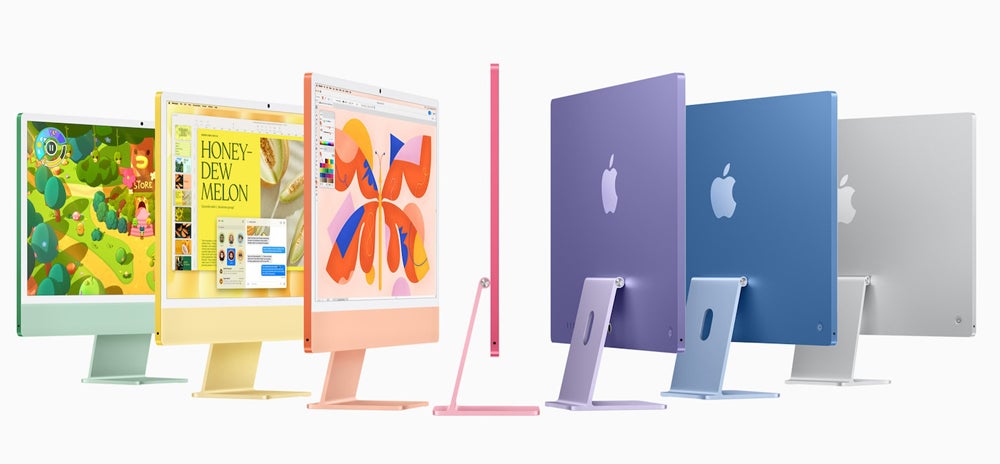 七种颜色的 iMac。