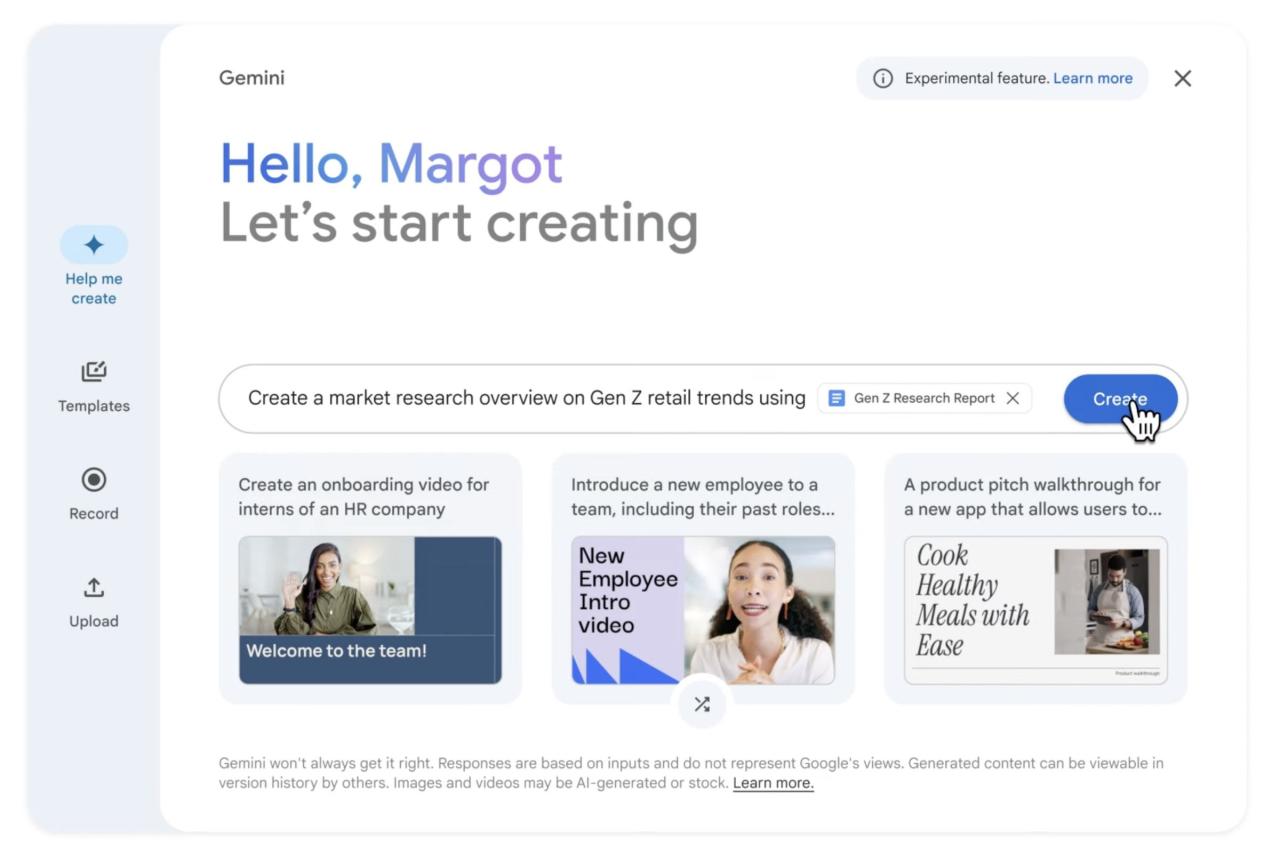 Google 发布 Gemini AI 视频制作应用 Google 发布 Gemini AI 视频制作应用