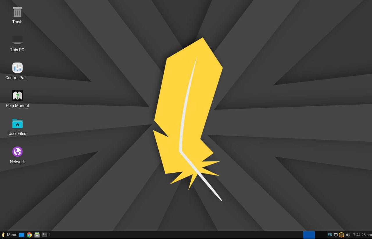 Image 2: The Linux Lite 7.2 默认桌面。
