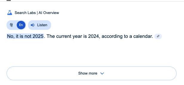 谷歌修复 AI 概览显示错误年份问题,提升人工智能准确性 谷歌修复 AI 概览显示错误年份问题,提升人工智能准确性
