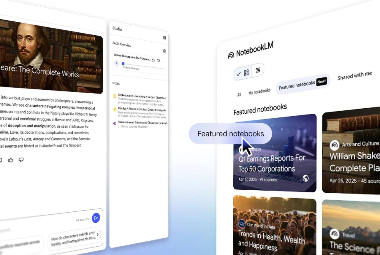 Google NotebookLM 推出精选笔记本,AI 助力知识探索 Google NotebookLM 推出精选笔记本,AI 助力知识探索