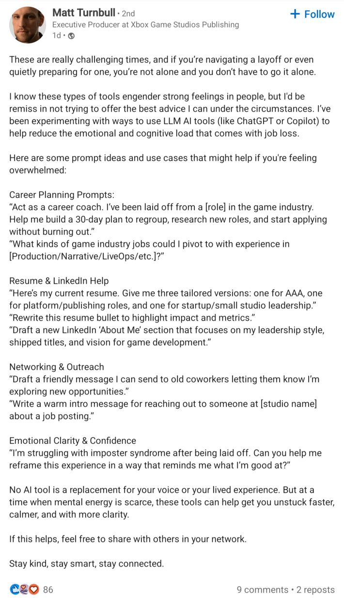 微软裁员潮下,Xbox 高管用 AI 提示帮助失业员工 微软裁员潮下,Xbox 高管用 AI 提示帮助失业员工