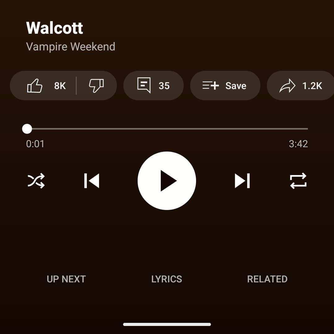 YouTube Music shuffle rewind