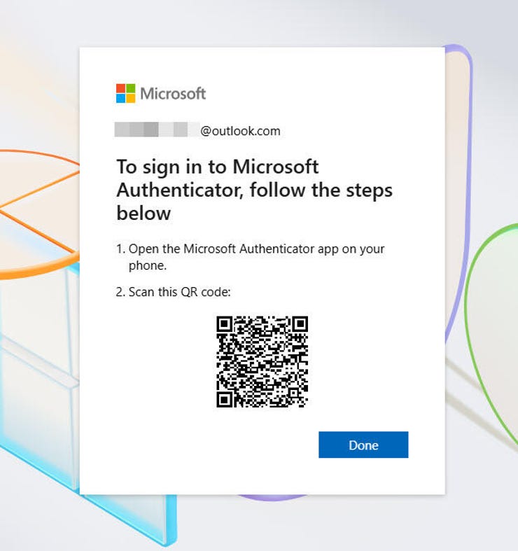 设置 Microsoft 账户身份验证器