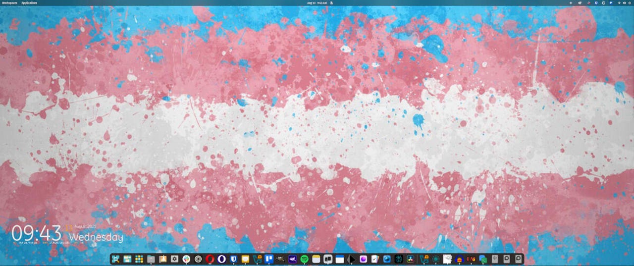Conky widget on Pop!_OS desktop