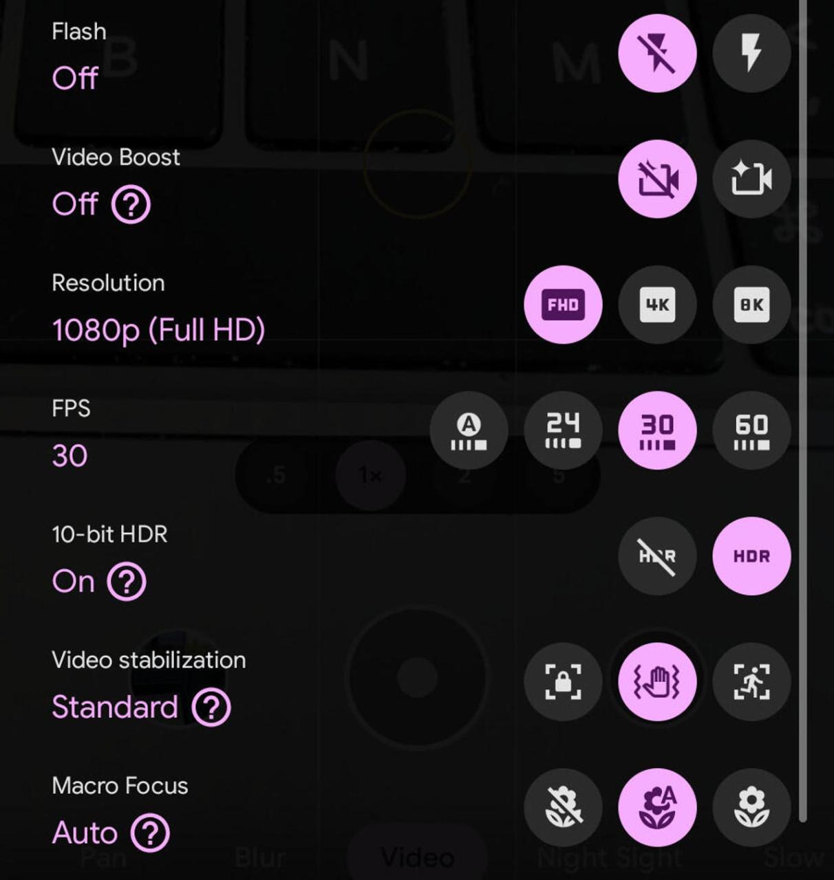 Android 相机设置页面