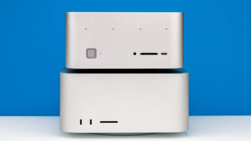 Apple Mac Studio 与 Beelink GTR9 Pro 正面对比