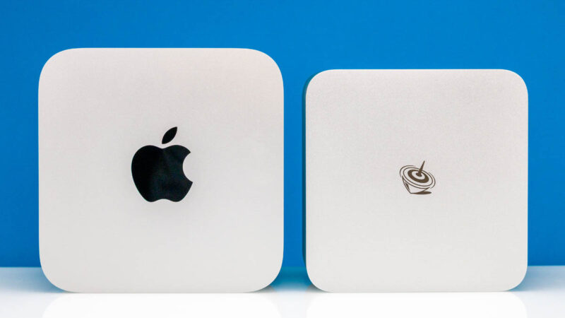 Apple Mac Studio 与 Beelink GTR9 Pro 顶部对比