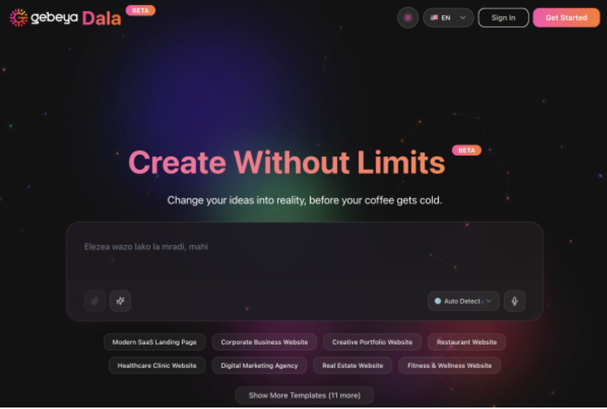 Gebeya Dala:专为非洲设计的 AI 应用构建器,推动数字化转型 Gebeya Dala:专为非洲设计的 AI 应用构建器,推动数字化转型