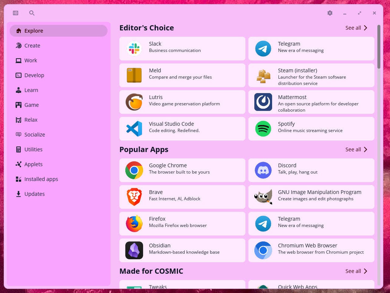 The Cosmic Store app.