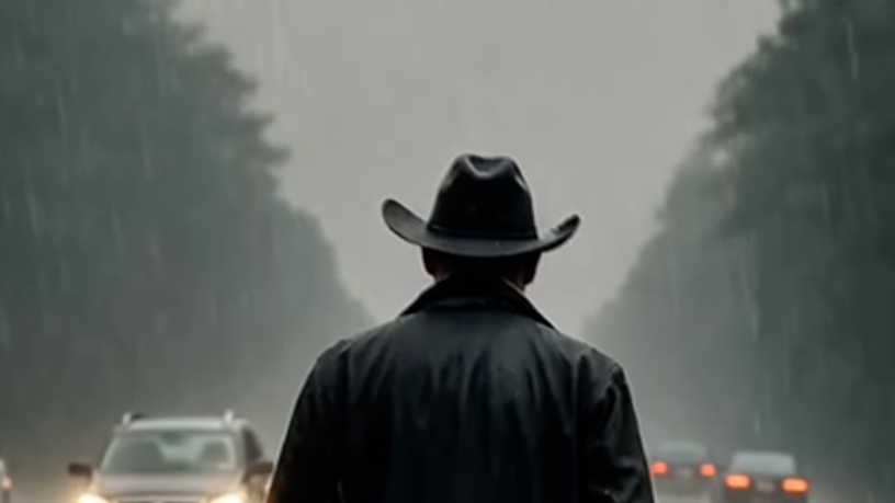 Breaking Rust 图片 - 雨中戴牛仔帽的男子背影