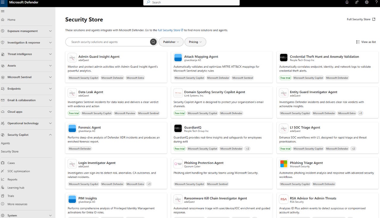 微软 Defender 安全商店
