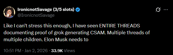 Grok AI 聊天机器人“脱衣”争议:未成年人图像遭色情化处理引发国际调查 Grok AI 聊天机器人“脱衣”争议:未成年人图像遭色情化处理引发国际调查